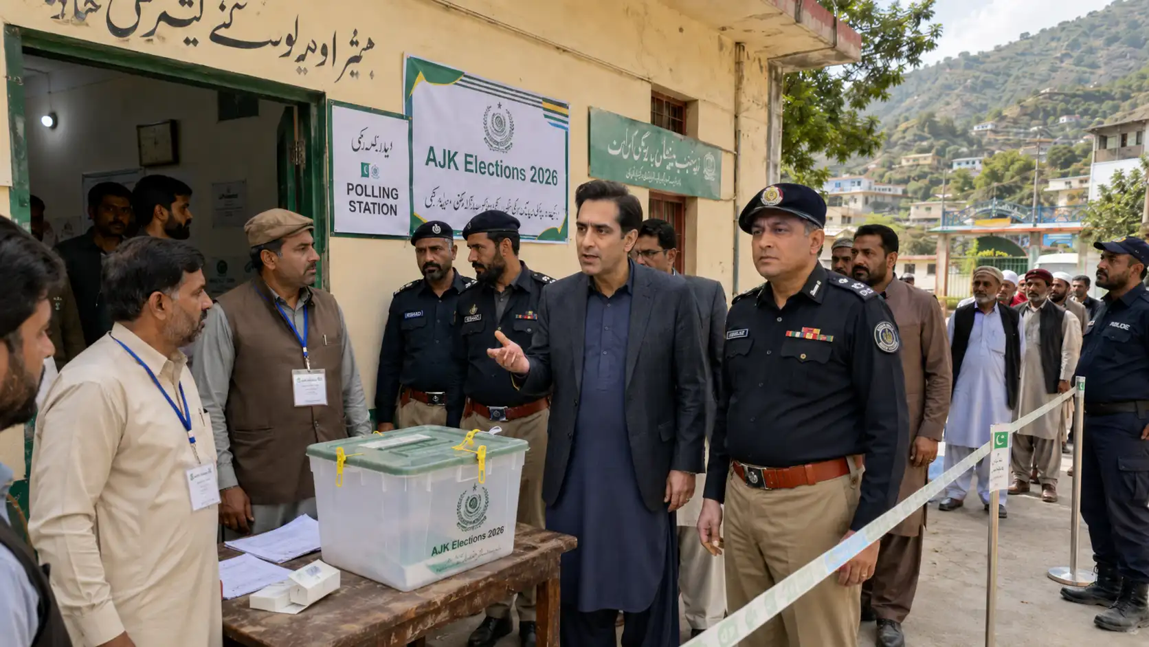 AJK Elections 2026 Mirpur Commissioner and DIG Review Polling Process