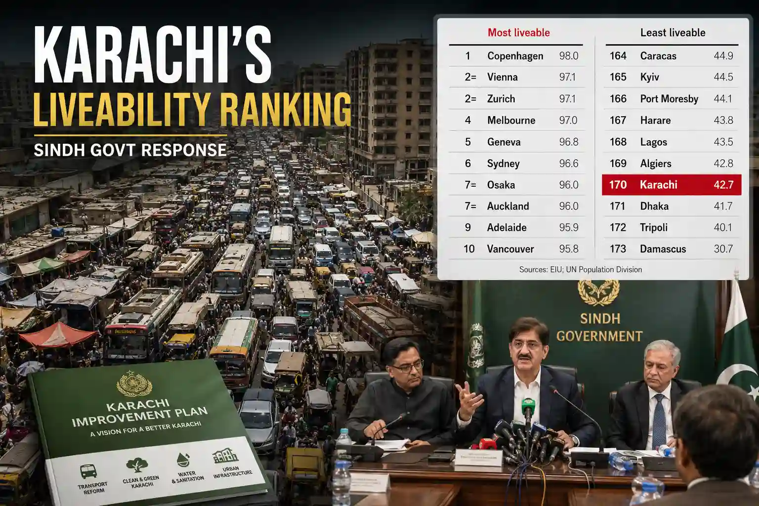 Select Sindh Govt’s Response to Karachi’s Liveability Ranking Sindh Govt’s Response to Karachi’s Liveability Ranking
