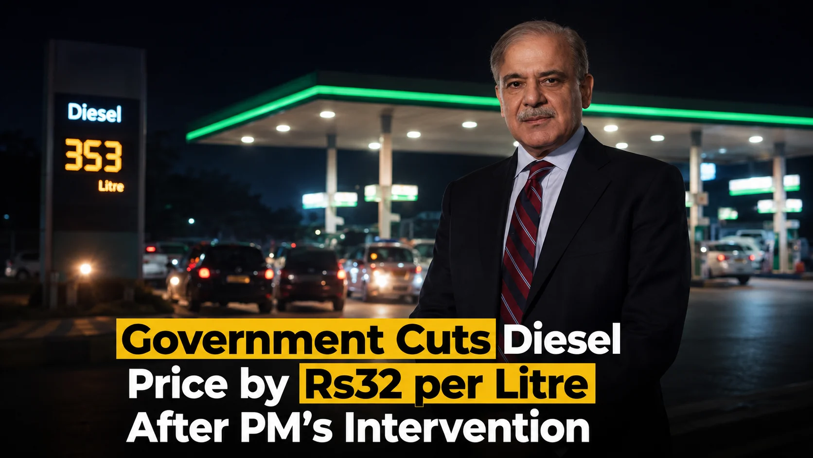 Government Cuts Diesel Price by Rs32 per Litre After PM’s Intervention